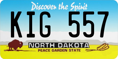 ND license plate KIG557