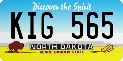 ND license plate KIG565