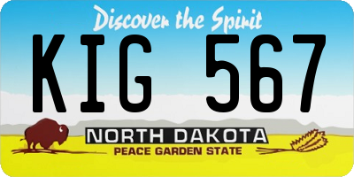 ND license plate KIG567