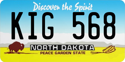 ND license plate KIG568
