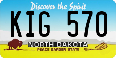 ND license plate KIG570