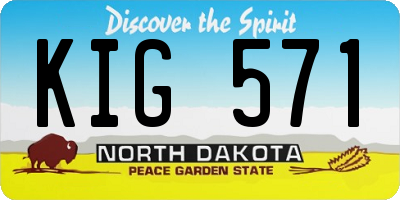 ND license plate KIG571