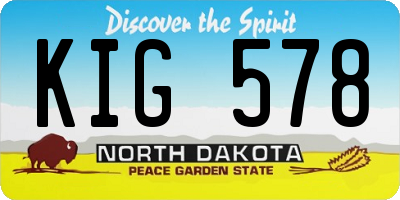 ND license plate KIG578