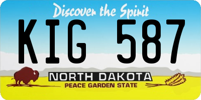 ND license plate KIG587