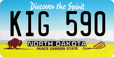 ND license plate KIG590