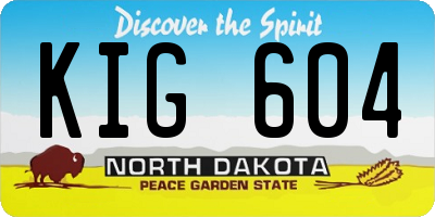 ND license plate KIG604