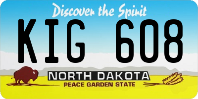 ND license plate KIG608