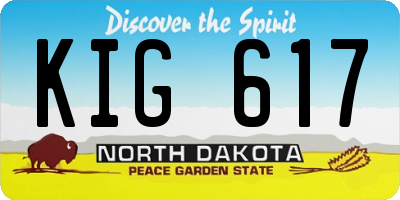ND license plate KIG617