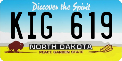 ND license plate KIG619