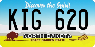 ND license plate KIG620