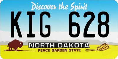 ND license plate KIG628