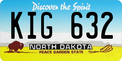 ND license plate KIG632