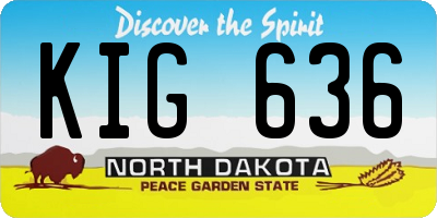 ND license plate KIG636