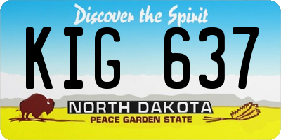 ND license plate KIG637
