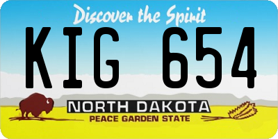 ND license plate KIG654