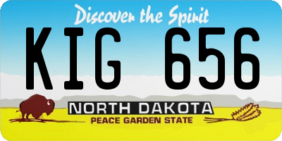 ND license plate KIG656