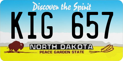 ND license plate KIG657