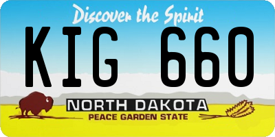 ND license plate KIG660