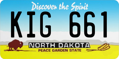 ND license plate KIG661