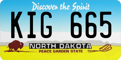ND license plate KIG665
