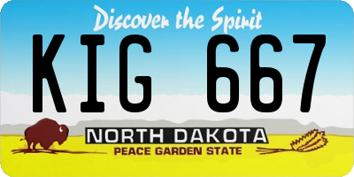 ND license plate KIG667