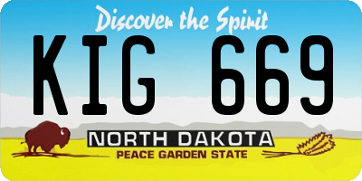 ND license plate KIG669