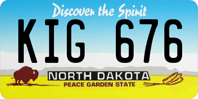ND license plate KIG676