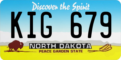 ND license plate KIG679