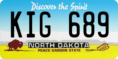 ND license plate KIG689