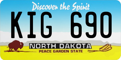 ND license plate KIG690
