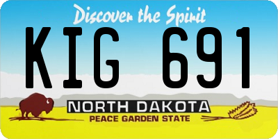 ND license plate KIG691