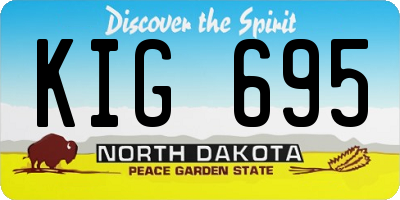 ND license plate KIG695