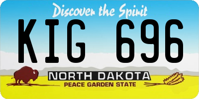 ND license plate KIG696