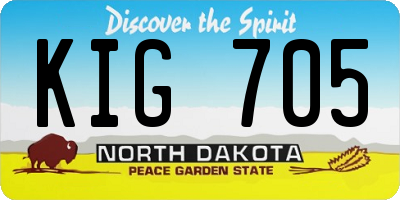 ND license plate KIG705