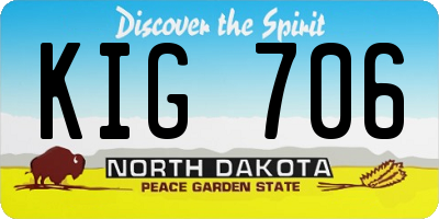 ND license plate KIG706