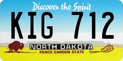 ND license plate KIG712