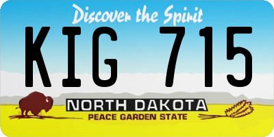 ND license plate KIG715