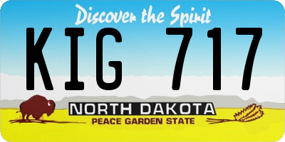 ND license plate KIG717
