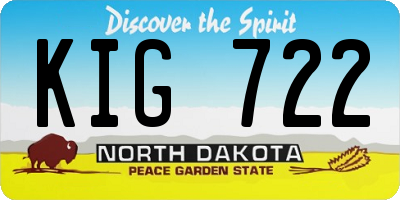 ND license plate KIG722