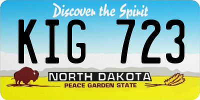 ND license plate KIG723