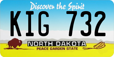 ND license plate KIG732