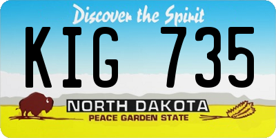 ND license plate KIG735