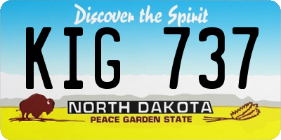 ND license plate KIG737