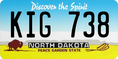 ND license plate KIG738