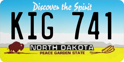 ND license plate KIG741