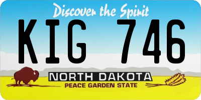 ND license plate KIG746