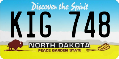 ND license plate KIG748