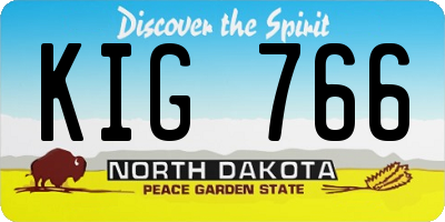 ND license plate KIG766