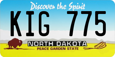 ND license plate KIG775