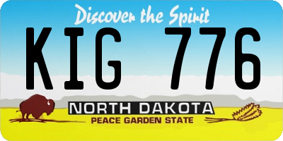 ND license plate KIG776